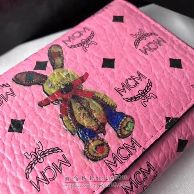 MCM錢包 原單 8011 兔子中款三折錢包 3D絲印 字母組合塗層帆布 MCM女款錢包  mdmc1042